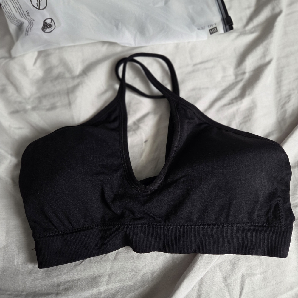 Black Halter Sports Bra, Shein, M